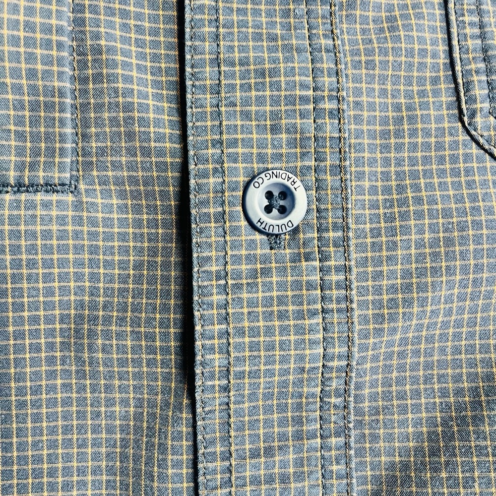 Duluth Trading Shirt Mens‎ M Blue Plaid Long Sleeve Button Down Casual Relaxed - Picture 3 of 10